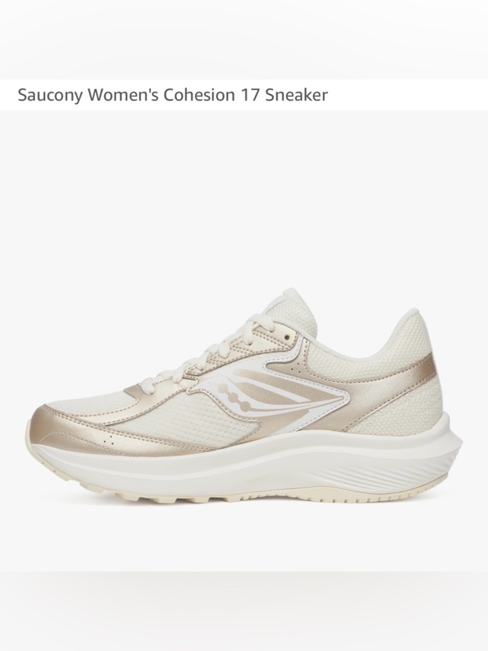 Women’s Saucony Cohesion 17 walking sneakers cream with gold accent
Size 10 $30